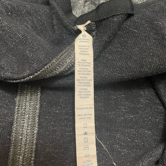 Lululemon Women’s Size 4 Hoodie Snap Close Yoga Jacket Oversized Hood Gray FLAWS - Picture 14 of 15